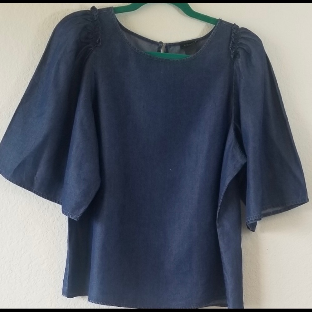 EUC Ann Taylor Factory Chambray Blouse #0716